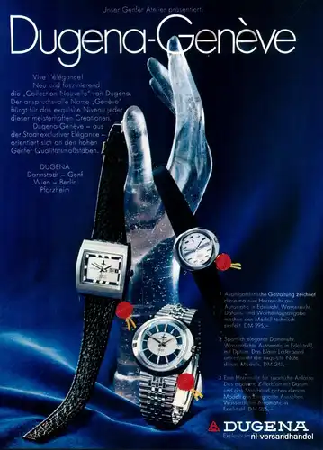DUGENA-GENEVE-1971-Reklame-Werbung-genuine Advert-La publicité-nl-Versandhandel