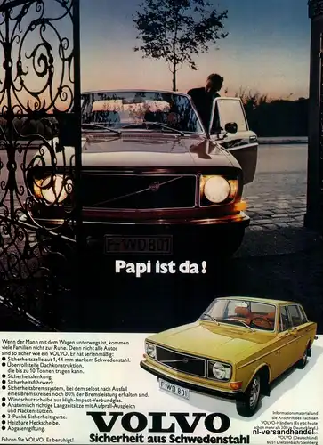 VOLVO-PAPA IST DA!-1971-Reklame-Werbung-genuine Advert-La publicité-nl-Versand