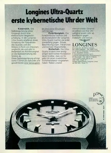 LONGINES-KYBERNETIK-1971-Reklame-Werbung-genuine Advert-La publicité-nl-Versand