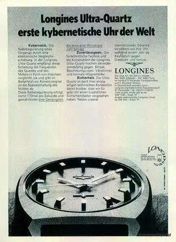 LONGINES-ULTRA-QUARTZ-´71-Reklame-Werbung-genuine Advert-La publicité-nl-Versand