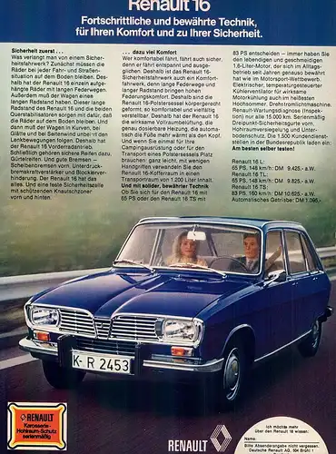 Renault-16-1973-Reklame-Werbung-genuineAdvertising - nl-Versandhandel 