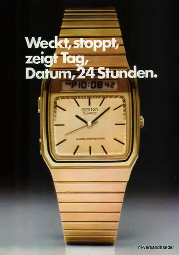 SEIKO-ALARM-1980-Reklame-Werbung-genuine Ad-La publicité-nl-Versandhandel