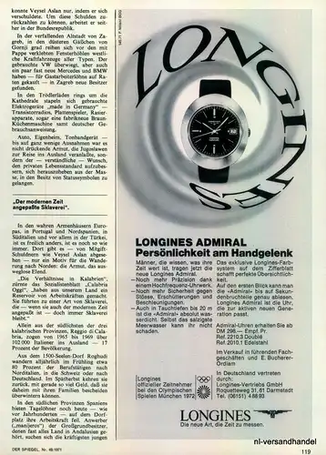 LONGINES-ADMIRAL-1971-Reklame-Werbung-genuine Advert-La publicité-nl-Versand