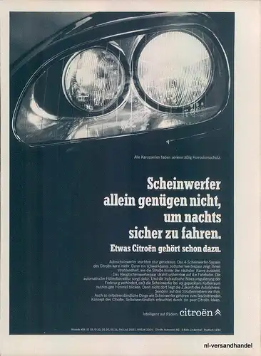 Citroen -DS-1969-Reklame-Werbung-genuine Advert-La publicité-nl-Versandhandel