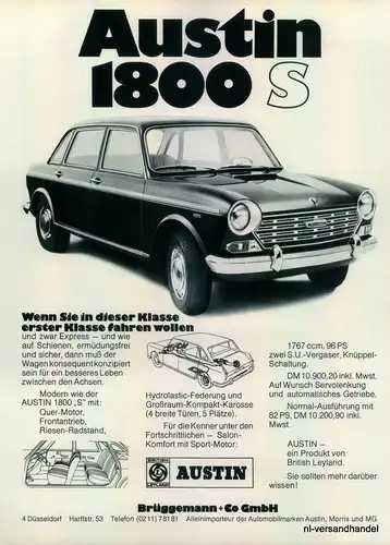 AUSTIN-1800-S-1971-Reklame-Werbung-genuine Advert-La publicité-nl-Versandhandel