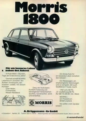 MORRIS-1800-1971-Reklame-Werbung-genuine Advert-La publicité-nl-Versandhandel