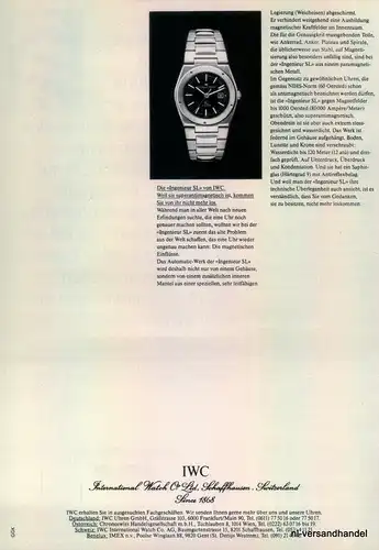 IWC-INGENIEUR SL-1980-Reklame-Werbung-genuine Advert-La publicité-nl-Versand