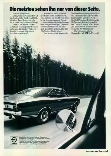 OPEL-COMMODORE-COUPE-1971-Reklame-Werbung-genuine Advert-La publicité-nl-Versand