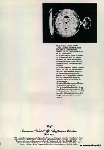 IWC-REF.5450-1980-Reklame-Werbung-genuine Advert-La publicité-nl-Versandhandel