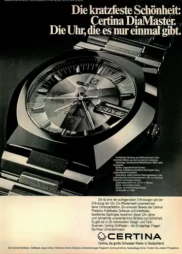 Certina-DiaMaster-1975-Reklame-Werbung-vintage print ad-Vintage Publicidad