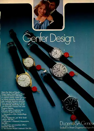 Dugena-Genfer Design-Reklame-Werbung-vintage print ad-Vintage Publicidad-老式平面广告