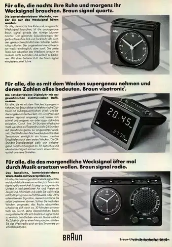 BRAUN-WECKUHR-1980-Reklame-Werbung-genuine Advert-La publicité-nl-Versandhandel