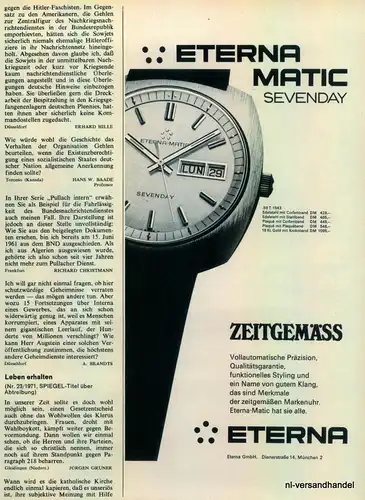 ETERNA-MATIC-4-1971-Reklame-Werbung-genuine Advert-La publicité-nl-Versandhandel