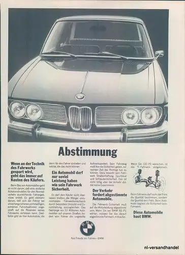 BMW-2500-1969-Reklame-Werbung-genuine Advert-La publicité-nl-Versandhandel