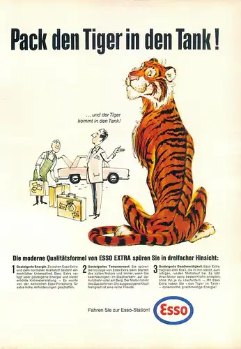 Esso-1965-I-Benzin-Reklame-Werbung-vintage petrol print ad-Vintage Publicidad