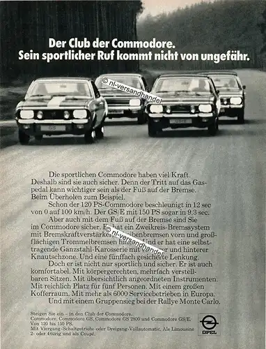 Opel-Commodore-GS/E-71-Reklame-Werbung-genuineAdvertising - nl-Versandhandel