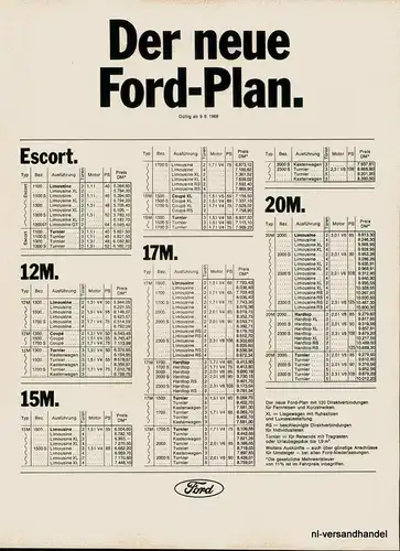 FORD-DER NEUE PLAN-1968-Reklame-Werbung-genuine Ad-La publicité-nl-Versandhandel