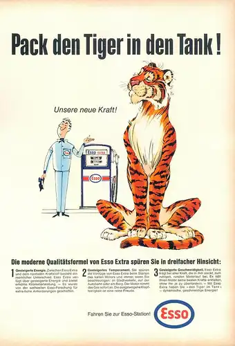 Esso-1965-II-Benzin-Reklame-Werbung-vintage petrol print ad-Vintage Publicidad