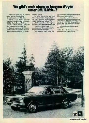 OPEL-COMMODORE-120PS-1971-Reklame-Werbung-genuine Advert-La publicité-nl-Versand