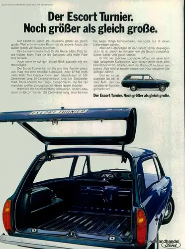 FORD-ESCORT-Turnier-´68-Reklame-Werbung-genuine Ad-La publicité-nl-Versandhandel