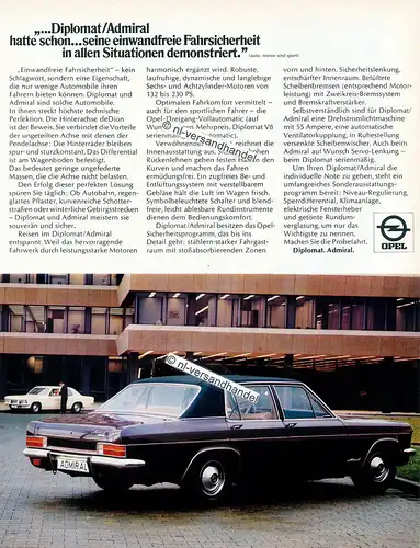 Opel-Admiral-1971-Reklame-Werbung-genuineAdvertising - nl-Versandhandel
