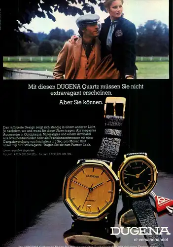 DUGENA-QUARTZ-1980-Reklame-Werbung-genuine Advert-La publicité-nl-Versandhandel