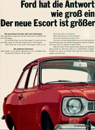FORD-ESCORT-GT1300-´68-Reklame-Werbung-genuine Ad-La publicité-nl-Versandhandel