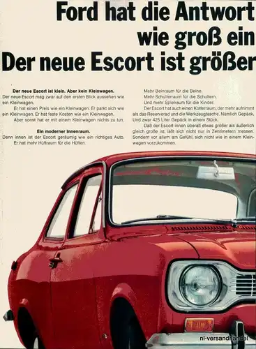FORD-ESCORT-GT1300-´68-Reklame-Werbung-genuine Ad-La publicité-nl-Versandhandel 