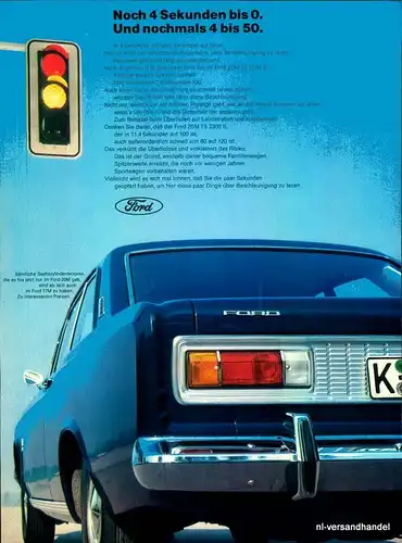FORD-20M-TS-2300S-1968-Reklame-Werbung-genuine Ad-La publicité-nl-Versandhandel