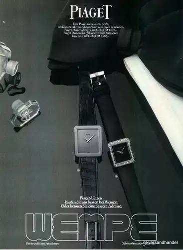 PIAGET-DIAMANT-1980-Reklame-Werbung-genuine Advert-La publicité-nl-Versandhandel