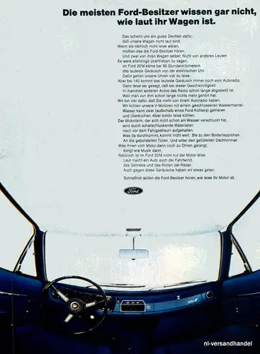 FORD-20M-1968-Reklame-Werbung-genuine Ad-La publicité-nl-Versandhandel