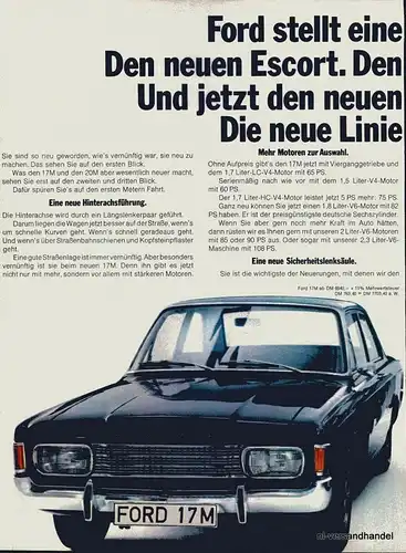FORD-20M-NEU-1968-Reklame-Werbung-genuine Ad-La publicité-nl-Versandhandel 