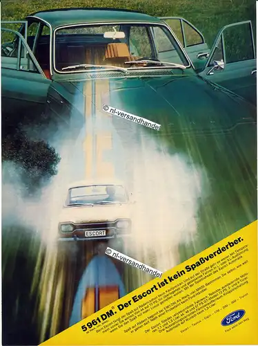 Ford-Escort-1971-Reklame-Werbung-genuine Advertising - nl-Versandhandel