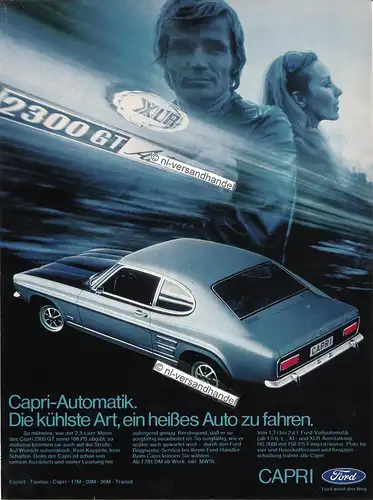 Ford-Capri-2300GT-1971-Reklame-Werbung-genuine Advertising - nl-Versandhandel