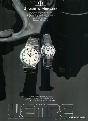 BAUME&MERCIER-RIVIERA-1980-Reklame-Werbung-genuine Advert-La publicité-nl