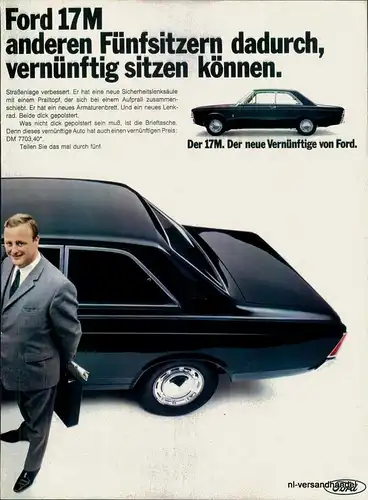 FORD-17M-1968-Reklame-Werbung-genuine Ad-La publicité-nl-Versandhandel