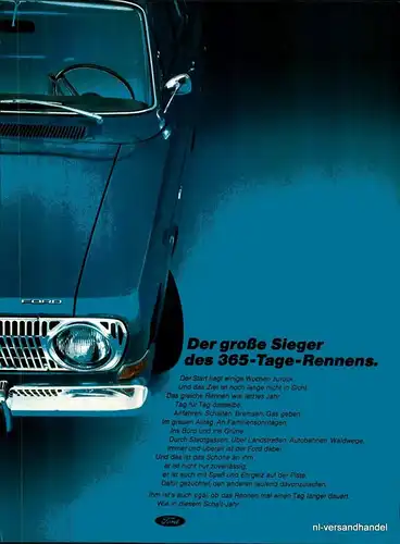 FORD-17M-365-1968-Reklame-Werbung-genuine Ad-La publicité-nl-Versandhandel