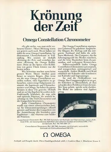 Omega-Constellation-Reklame-Werbung-vintage print ad-Vintage Publicidad-老式平面广告