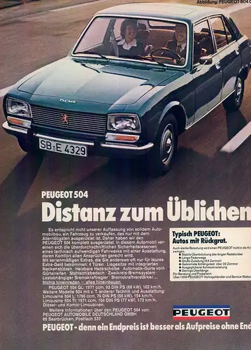 Peugeot-504-GL-1975-Reklame-Werbung-genuineAdvertising-nl-Versandhandel