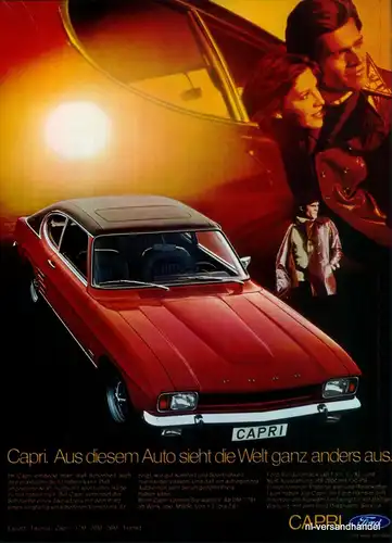 FORD-CAPRI-1,5-1971-Reklame-Werbung-genuine Advert-La publicité-nl-Versandhandel