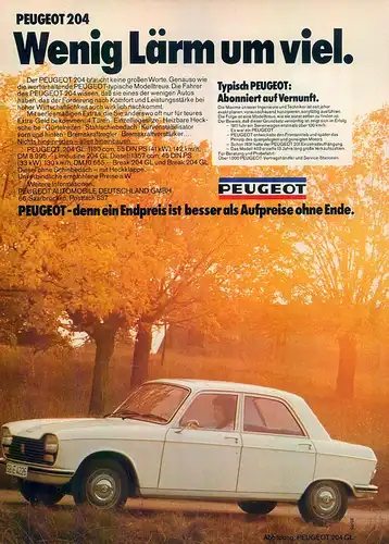 Peugeot-204-GL-1975-Reklame-Werbung-genuineAdvertising-nl-Versandhandel