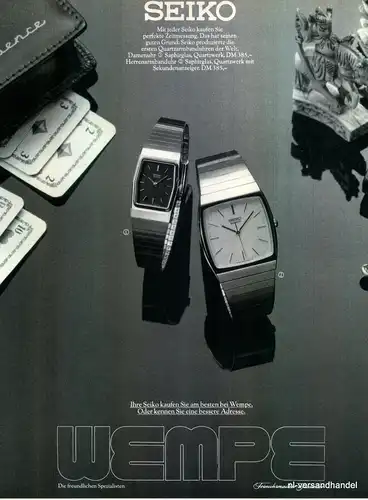 SEIKO-SAPHIRGLAS-1980-Reklame-Werbung-genuine Advert-La publicité-nl-Versand