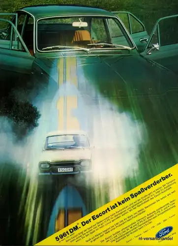 FORD-ESCORT-1971-Reklame-Werbung-genuine Advert-La publicité-nl-Versandhandel