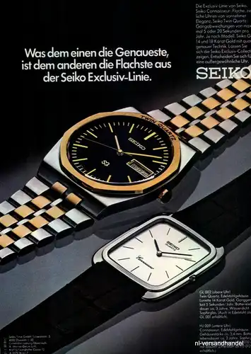 SEIKO-GL002-1980-Reklame-Werbung-genuine Advert-La publicité-nl-Versandhandel