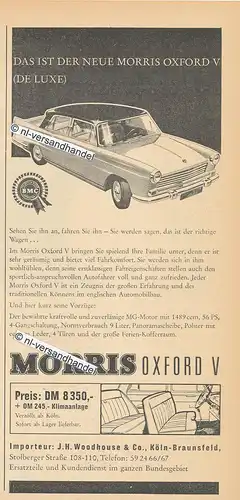 Morris-Oxford-V-1960-Reklame-Werbung-genuine Advertising -nl-Versandhandel 