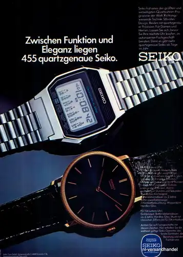 SEIKO-FD154-1980-Reklame-Werbung-genuine Advert-La publicité-nl-Versandhandel