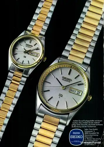 SEIKO-QUARTZ-1980-Reklame-Werbung-genuine Advert-La publicité-nl-Versandhandel