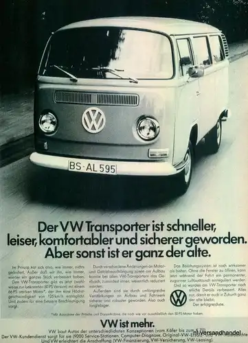 VW-TRANSPORTER-1971-Reklame-Werbung-genuine Advert-La publicité-nl-Versandhandel