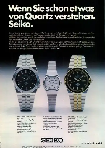 SEIKO-HH032-1980-Reklame-Werbung-genuine Advert-La publicité-nl-Versandhandel