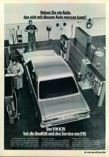 VOLKSWAGEN-K70-SERVICE-71-Reklame-Werbung-genuine Advert-La publicité-nl-Versand
